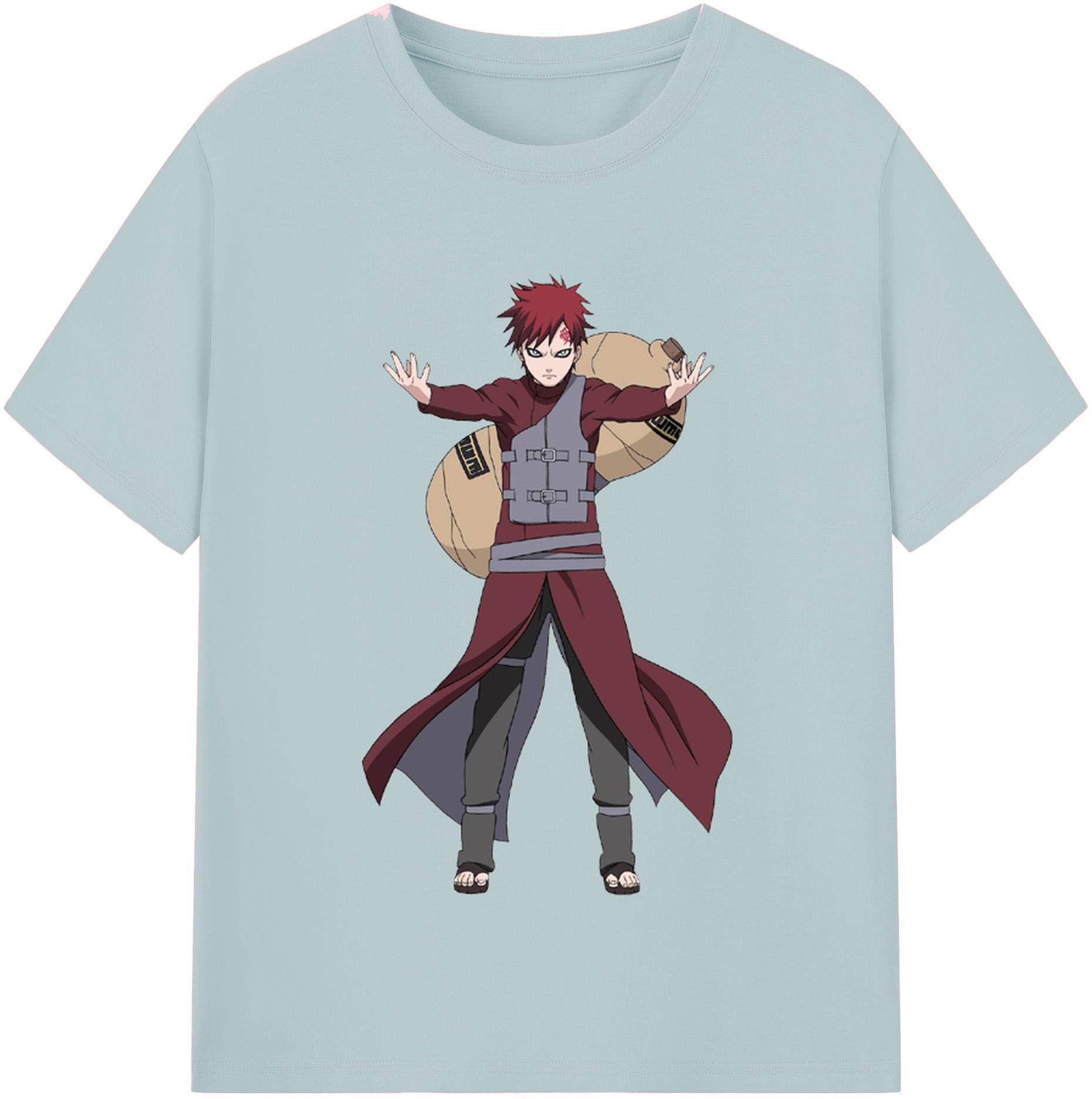 （画像用） NARUTO -ナルト- ガアラ Gaara 綿100％半袖Tシャツ（フロントプリント）